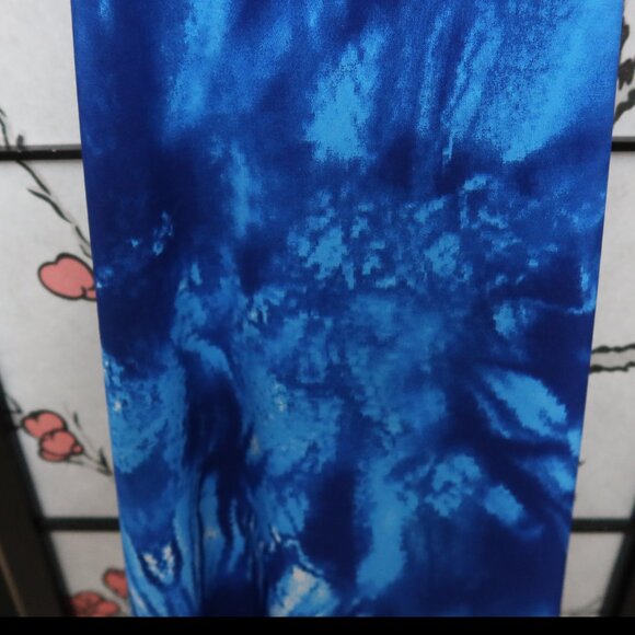 West African Vibrant Blue Tie-Dye Halter Neck Backless Sundress One Size NWOT - Picture 12 of 16
